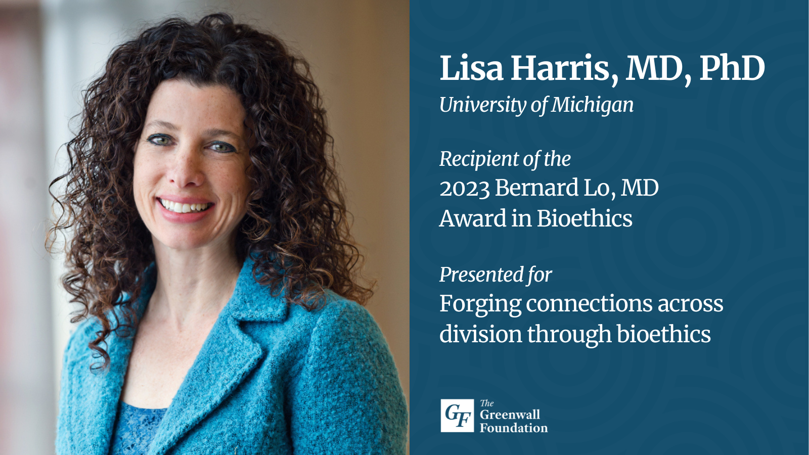 Dr Lisa Harris Recognized With Bernard Lo Md Award In Bioethics For 